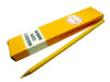 A single tailors' cloth marking pencil beside its yellow packaging box with the brand name 'Hancocks' visible on it.