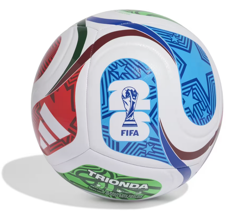 Colorful soccer ball with FIFA logo on a white background